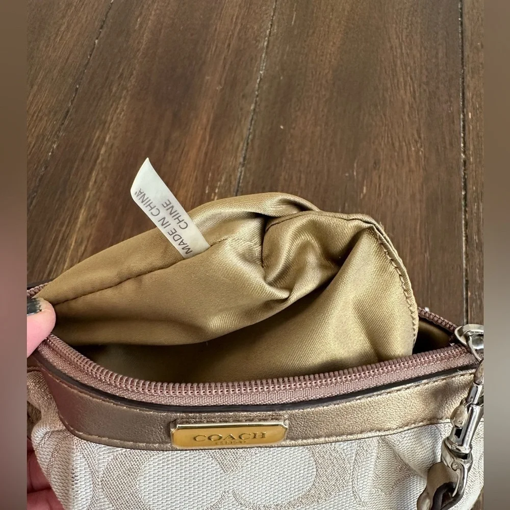 Coach signature logo wrislet Jacquard fabric